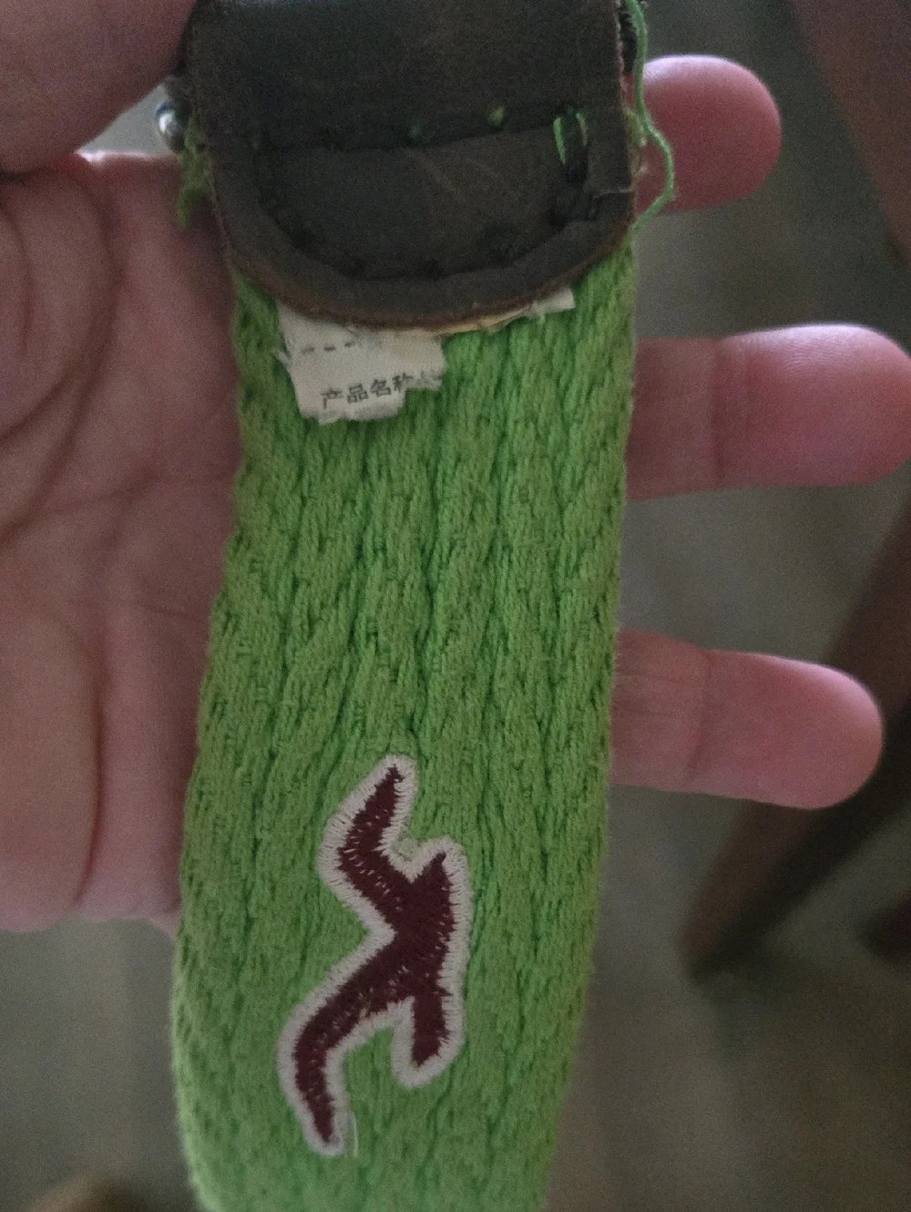RARE Y2K Hollister Bright Green Woven Belt with Metal Double-Ring Buckle